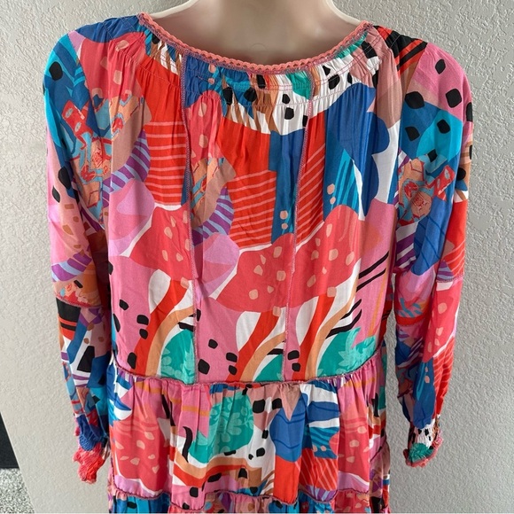 Tolani nwt tiered color block button up dress - Picture 7 of 9